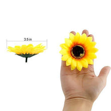 Load image into Gallery viewer, 50pcs 3.8&quot; Artificial Silk Sunflower Heads Yellow Fabric Floral for Home Party Decoration Decor, Bride Holding Flowers Centerpieces Wreath Garden Craft DIY Art Decor Classroom Crafts Decor - Home Decor Lo