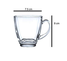 Load image into Gallery viewer, JK Roxx® Presenting Glass Material Tea Cup or Coffee Cup for Kitchen and Office use (190 ml) (Transparent)(Set of 6) - Home Decor Lo