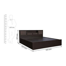 Load image into Gallery viewer, HomeTown Tiago Engineered Wood Box Storage Queen Size Bed in Wenge Colour - Home Decor Lo