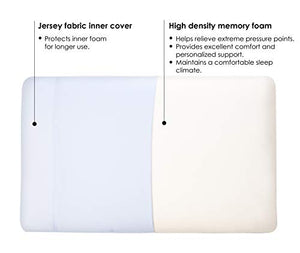 CareFoam Orthopedic Memory Foam Small Size Neck & Back Support Sleeping Bed Pillow (Inner Cover Only, King (16 x 24 x 6 Inch)) - Home Decor Lo
