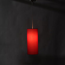 Load image into Gallery viewer, Craftter Plain Red Color Fabric Long Cylendrical Hanging Lamp. - Home Decor Lo