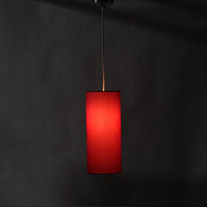 Craftter Plain Red Color Fabric Long Cylendrical Hanging Lamp. - Home Decor Lo