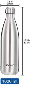 Amazon Brand - Solimo Stainless Steel Insulated Bottle, 24 Hours Hot or Cold, 1000 ml - Home Decor Lo