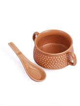 Load image into Gallery viewer, VarEesha Ceramic Brown Microwave Safe Soup Bowls with Spoons Set - Home Decor Lo
