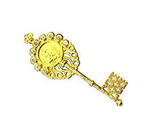 RUDRADIVINE Brass Vastu Fengshui Kuber Kunji Key for Money and Prosperity (Gold) - Home Decor Lo