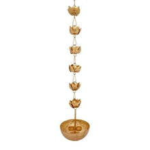 Load image into Gallery viewer, Maverics Brass Hanging Bowl with Flower Latkan (Golden) - Home Decor Lo