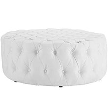 Load image into Gallery viewer, LAKDI-The Furniture Co. Amour Cocktail Round Ottoman/Pouffe (White) - Home Decor Lo