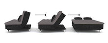 Load image into Gallery viewer, adorn india aspen three seater sofa cum bed (medium grey &amp; black) - Home Decor Lo