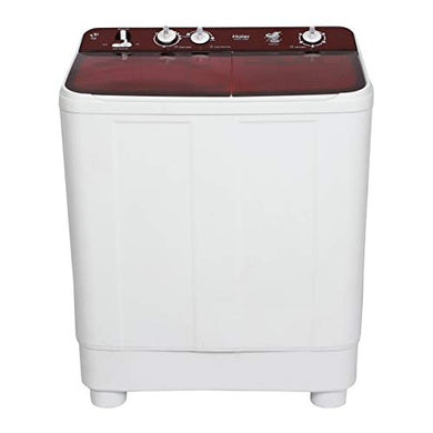 Haier 7.6 kg Semi-Automatic Top Loading Washing Machine (HTW76-1159BT, Red) - Home Decor Lo