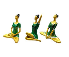 Load image into Gallery viewer, Homebia Yoga Lady Statue Lady Figurine Showpiece for Home Decor, Office Decor, Shelf Decor - Green - Home Decor Lo