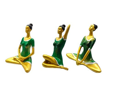 Homebia Yoga Lady Statue Lady Figurine Showpiece for Home Decor, Office Decor, Shelf Decor - Green - Home Decor Lo