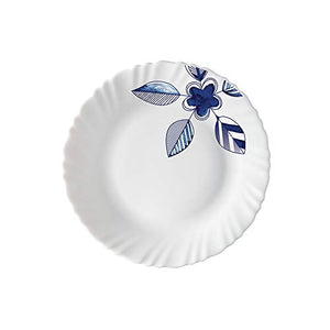 Larah by Borosil Morning Glory Silk Series Opalware Dinner Set, 35 Pieces, White