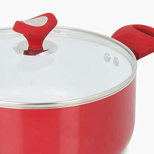 Home Centre Beattles Briston Casserole with Lid - Red - Home Decor Lo