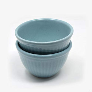 The Himalayan Goods Company - Set of Premium Ceramic Snack Soup Serving Bowls 275 ml 4.5 x 3 inches (Sea Green, 2) - Home Decor Lo