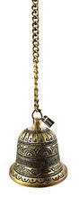Load image into Gallery viewer, Two Moustaches Ethnic Carved Brass Temple Hanging Designer Bell - Home Decor Lo