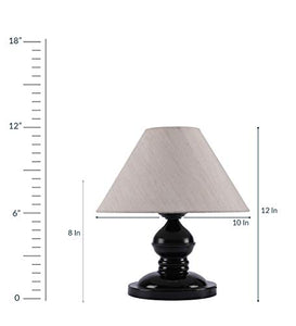 VRCT Khadi Shade and Beautiful Table Lamp for Bedroom and Drawing Room (Black) - Home Decor Lo