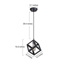 Load image into Gallery viewer, VRCT Metal Square Cube Ceiling Light (Black) Bulb not Included - Home Decor Lo