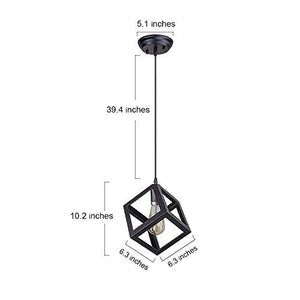 VRCT Metal Square Cube Ceiling Light (Black) Bulb not Included - Home Decor Lo