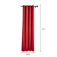 Load image into Gallery viewer, Amazon Brand - Solimo Room Darkening Blackout Window Curtain, 5 Feet, Set of 2 (Maroon) - Home Decor Lo