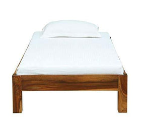 Steppin Solid Wood Single Size Bed for Bed Room | Solid Wood Low Height Bed | Sheesham Wood, Honey Finish - Home Decor Lo