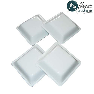 Neena Crockeries Acrylic Square Shape Chutney Katori Sauce Miniature Bowl - Unbreakable Foodgrade Material - Set of 4pc - Home Decor Lo
