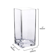 Load image into Gallery viewer, Decent Glass Tall Square Vase Home Decorative Flower Glass Vase Party Table Centerpieces(6&quot;×4&quot;×4&quot;) Pack of 1 - Home Decor Lo