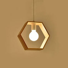 Load image into Gallery viewer, VXS Wooden 1 Head Modern Simple 3 Different Design Hexagon Square Triangle Shape Wood Pendant Light Lamp for Study Coffee Shop