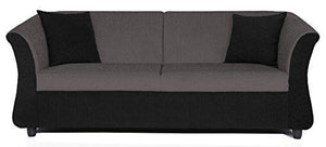 Adorn India Acura 3 Seater Sofa (Grey & Black) - Home Decor Lo