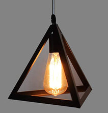 Load image into Gallery viewer, Imper!al Metal 3 Lights Triangle Cluster Chandelier Hanging Pendant Ceiling Light with Filament Bulb for Home Decor, Standard, Black - Home Decor Lo