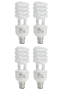 Glean 27 Watt CFL Spiral Compact Fluorescent Light (White) - Pack of 4 Bulbs ISO 9001 2008 certified - Home Decor Lo