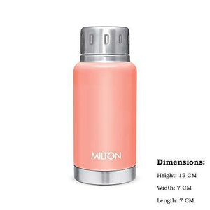 Milton Elfin 160 Thermosteel Hot and Cold Water Bottle, 160 ml, Peach - Home Decor Lo
