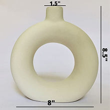 Load image into Gallery viewer, The Vintage Artefacts Donut White, Ceramic Pot and vase Handcrafted, Round Shaped (vase)