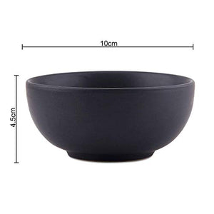 Dining Serving Katori Bowl Ceramic/Stoneware Handmade Black Matte Style in Black Color by VolCraft-Set of 6 - Home Decor Lo