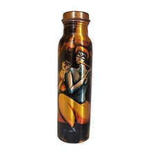 Load image into Gallery viewer, RUDHRA Leak Proof Copper Bottles for Water 1 Liter Radha Krishn Printed Design Pure Copper Bottle for Travelling Work - Home Decor Lo