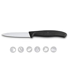 Load image into Gallery viewer, Victorinox, Swiss Classic KITCHEN KNIFE/ PARING KNIFE/ VEGETABLE KNIFE, 8 cm, wavy edge - BLACK colour. - Home Decor Lo