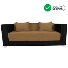 Load image into Gallery viewer, Adorn India Almond Three Seater Sofa Cum Bed (Black and Camel) - Home Decor Lo