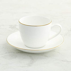 Home Centre Corsica Solid Cup and Saucer- Set of 6 - Home Decor Lo