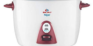 Bajaj Majesty New RCX 3, 1.5 litres, 350-Watt Multifunction Rice Cooker (White/Pink) - Home Decor Lo