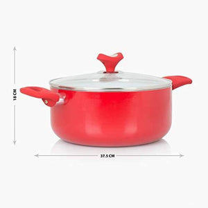 Home Centre Beattles Briston Casserole with Lid - Red - Home Decor Lo