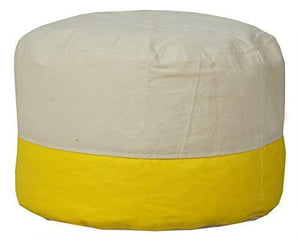 Couchette Ottoman Pouffe Organic Cotton Cover Without Beans (Without fillers) (Standard, Yellow) - Home Decor Lo