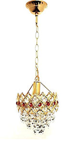 BrightLyts Crystal Chandelier/Jhoomar Ceiling Hanging Pendant for Dining Hall, Restaurant, Home Decor (Multicolour) - Home Decor Lo