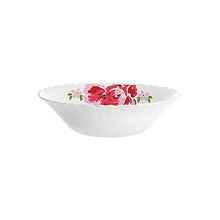 Load image into Gallery viewer, Larah by Borosil Rose Red Silk Series Opalware Dinner Set, 35 Pieces, White - Home Decor Lo