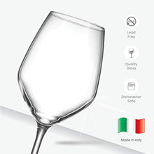 Load image into Gallery viewer, Paksh Italian White Wine Glasses - 15 Ounce - Lead Free - Shatter Resistant - Wine Glass, Clear (Set of 8) - Home Decor Lo