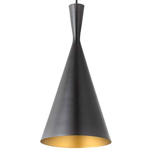 DarkVision E26/E27 Metal 3-Lights Single Head Vintage Cone Shaped Hanging Pendant Ceiling Light (Black) [Bulb Not Included] - Home Decor Lo