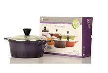Load image into Gallery viewer, Chefline Kitchenware orean Made Ceramic Coated 20 cm Cook &amp; Serve Casserole 1.5 Liter Nonstick Casserole with Glass Lid, Purple 20 cm - Home Decor Lo