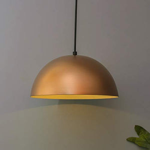 Homesake Metallic Copper Pendant Hanging Light Lamp 10", Rose Gold, Ceiling Lights Hanging for Home