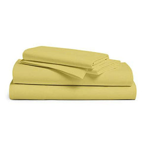 Cloth Fusion Breeza Solid 144 TC Cotton Single Bedsheet with 1 Pillow Cover- (Lime Green, 60x88 Inches) - Home Decor Lo
