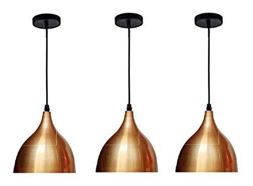 BrightLyts Golden_Aluminium Hanging Pendant Ceiling Lights Lamp - Set of 3 Pieces (Medium) - Home Decor Lo