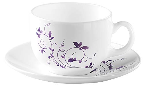 laopala diva iris l dazzle purple cup saucer (white) - set of 6 - Home Decor Lo
