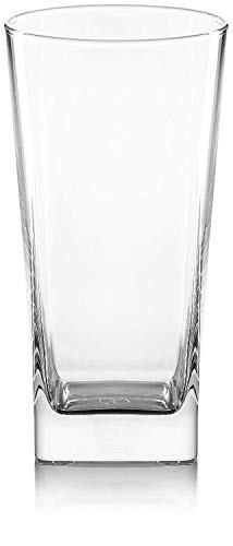 Inbagi 6 Pcs 13.5 oz Square Drinking Glasses Thin Square Glass  Cups Clear Kitchen Glassware Elegant Bar Glasses Highball Glasses Tumbler  for Water, Wine, Juice, Beer, Cocktail, Coffee and Mixed